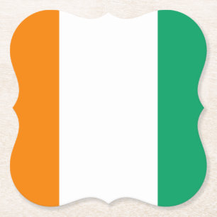 Ivory Coast Flag Paper Coaster