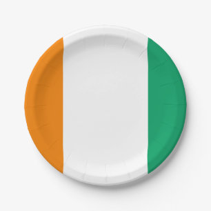 Ivory Coast Flag Paper Plate