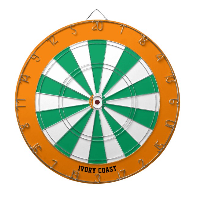 Ivory Coast Flag Patriot's Bullseye Dartboard (Front)