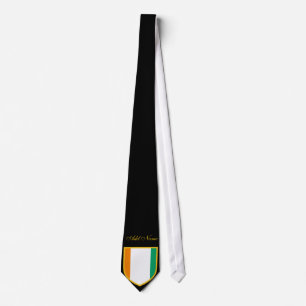 Ivory Coast Flag Personalised Add your name Tie