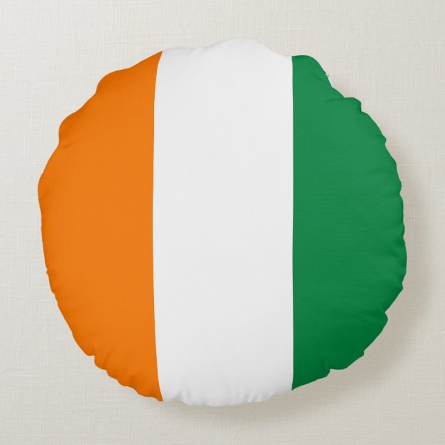Ivory Coast flag Round Cushion (Back)