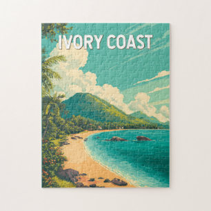 Ivory Coast Illustration Travel Art Vintage Jigsaw Puzzle