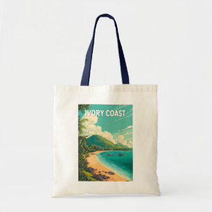Ivory Coast Illustration Travel Art Vintage Tote Bag