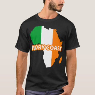 Ivory Coast Ivorians Pride Flag Map Africa Print P T-Shirt