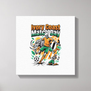 Ivory Coast Match Day Skeleton Striker Nations Cou Canvas Print