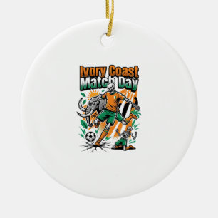 Ivory Coast Match Day Skeleton Striker Nations Cou Ceramic Tree Decoration