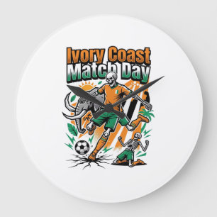 Ivory Coast Match Day Skeleton Striker Nations Cou Large Clock