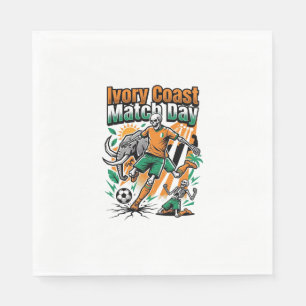 Ivory Coast Match Day Skeleton Striker Nations Cou Napkin