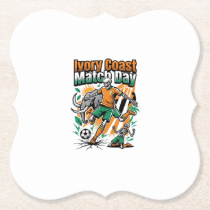 Ivory Coast Match Day Skeleton Striker Nations Cou Paper Coaster