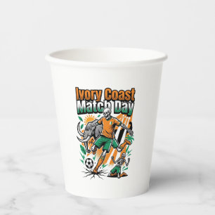 Ivory Coast Match Day Skeleton Striker Nations Cou Paper Cups