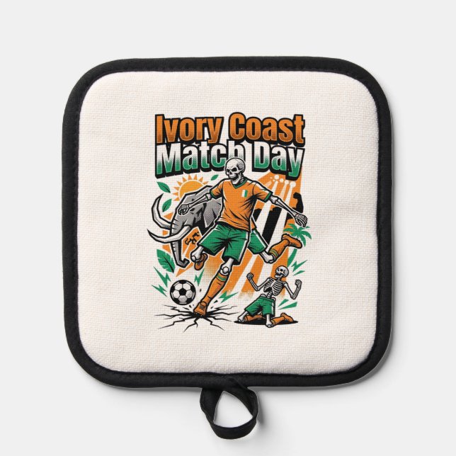 Ivory Coast Match Day Skeleton Striker Nations Cou Pot Holder (Front)