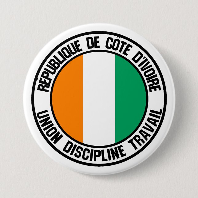 Ivory Coast Round Emblem 7.5 Cm Round Badge (Front)