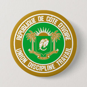 Ivory Coast Round Emblem 7.5 Cm Round Badge