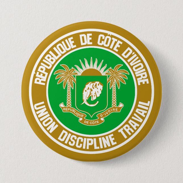 Ivory Coast Round Emblem 7.5 Cm Round Badge (Front)