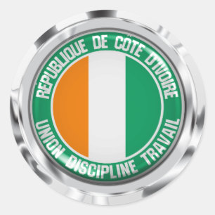 Ivory Coast Round Emblem Classic Round Sticker