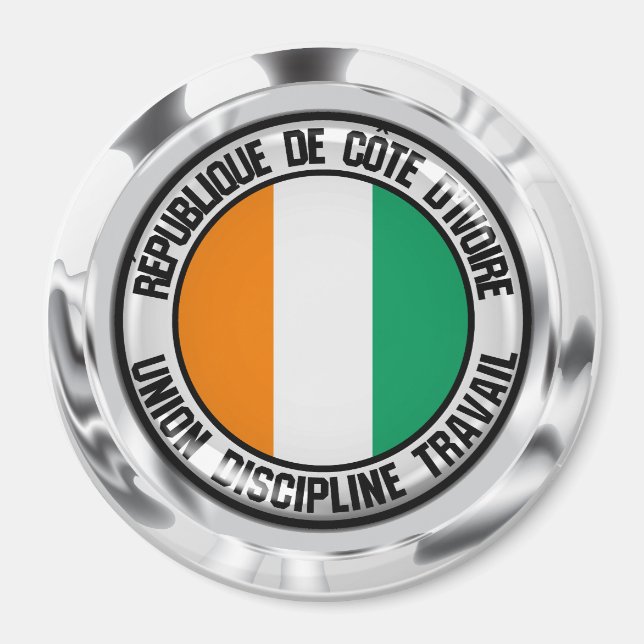 Ivory Coast Round Emblem Magnet (Front)