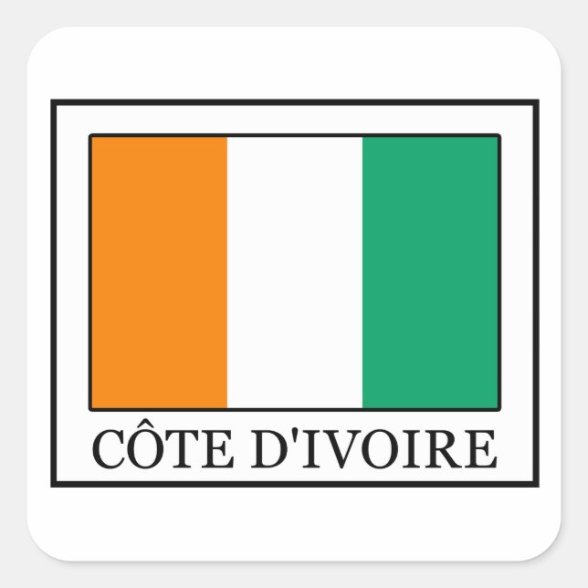 Ivory Coast Square Sticker (Front)