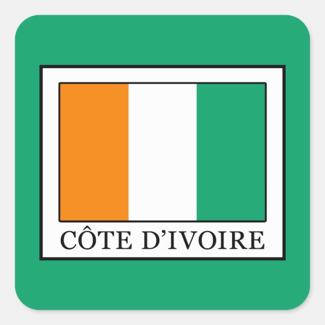Ivory Coast Square Sticker (Front)