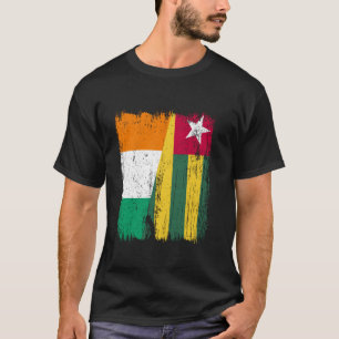 Ivory Coast Togo Half Flag Ivorian Togolese Roots T-Shirt