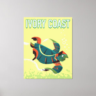 Ivory coast vintage travel poster canvas print