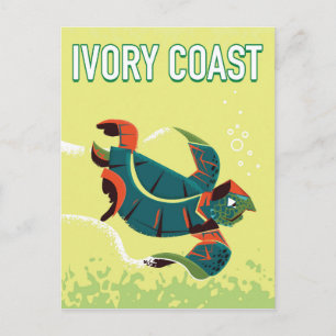 Ivory coast vintage travel poster postcard