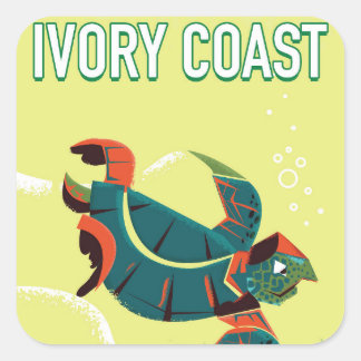 Ivory coast vintage travel poster square sticker