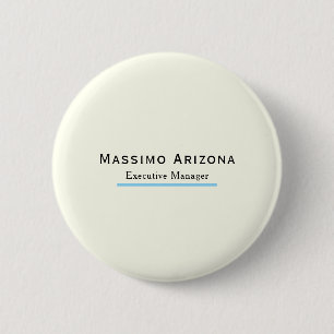 Ivory Color Plain Modern Minimalist  6 Cm Round Badge