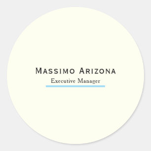 Ivory Color Plain Modern Minimalist  Classic Round Sticker