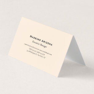 Ivory Color Plain Professional Modern Minimailst Business Card