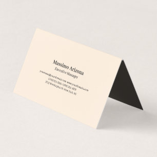 Ivory Color Plain Professional Modern Minimailst Business Card
