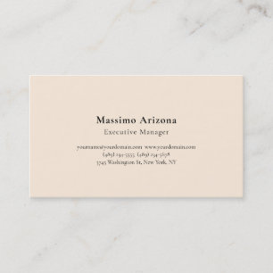 Ivory Color Plain Professional Modern Minimalist Business Card