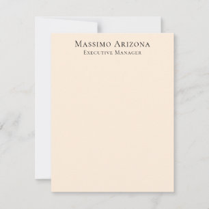 Ivory Color Plain Professional Modern Minimalist Card