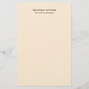 Ivory Color Plain Professional Modern Minimalist Stationery