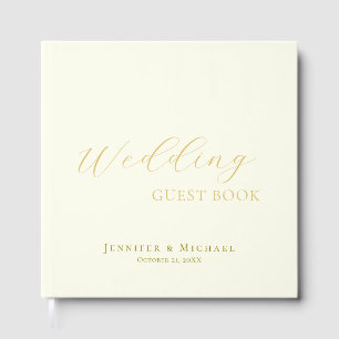 Ivory Color Simple Minimalist Modern Plain Wedding Guest Book