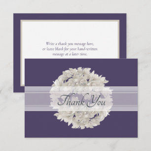 Ivory Colored Chic Orchid Wreath Modern Thank You Card