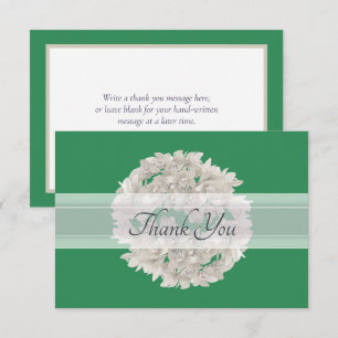 Ivory Colored Chic Orchid Wreath Modern Thank You Card