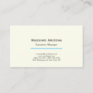Ivory Colour Plain Modern Minimalist  Business Card