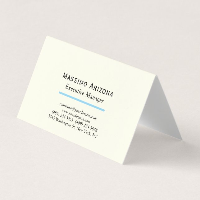 Ivory Colour Plain Modern Minimalist  Business Card (Front)