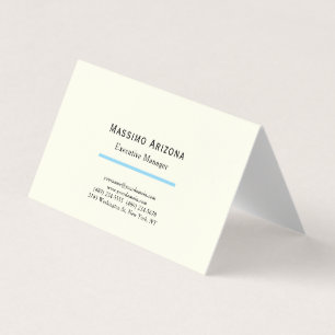 Ivory Colour Plain Modern Minimalist  Business Card