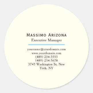 Ivory Colour Plain Modern Minimalist Classic Round Sticker