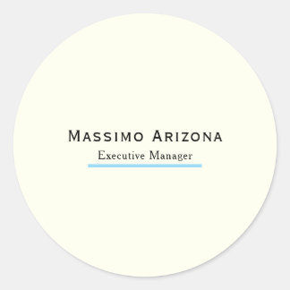 Ivory Colour Plain Modern Minimalist Classic Round Sticker