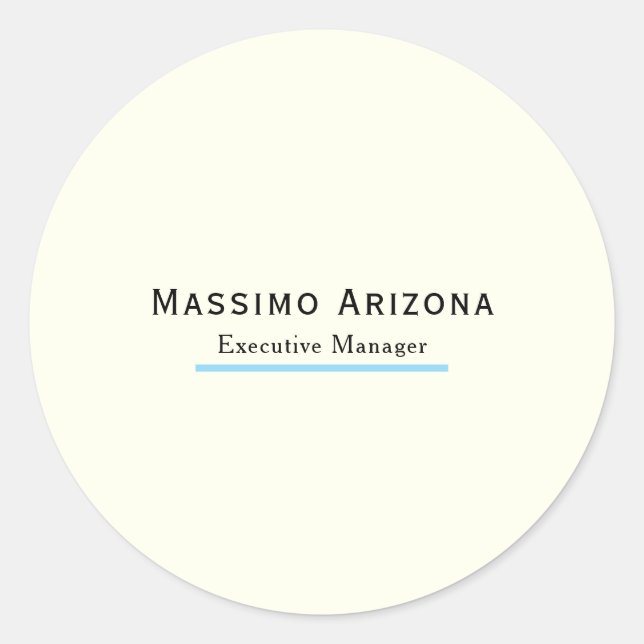 Ivory Colour Plain Modern Minimalist  Classic Round Sticker (Front)