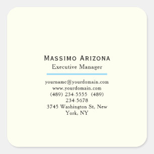 Ivory Colour Plain Modern Minimalist Square Sticker