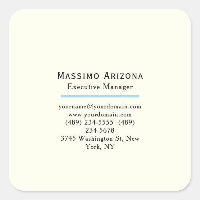Ivory Colour Plain Modern Minimalist  Square Sticker (Front)