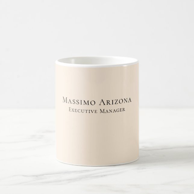 Ivory Colour Plain Professional Modern Minimalist Coffee Mug (Center)