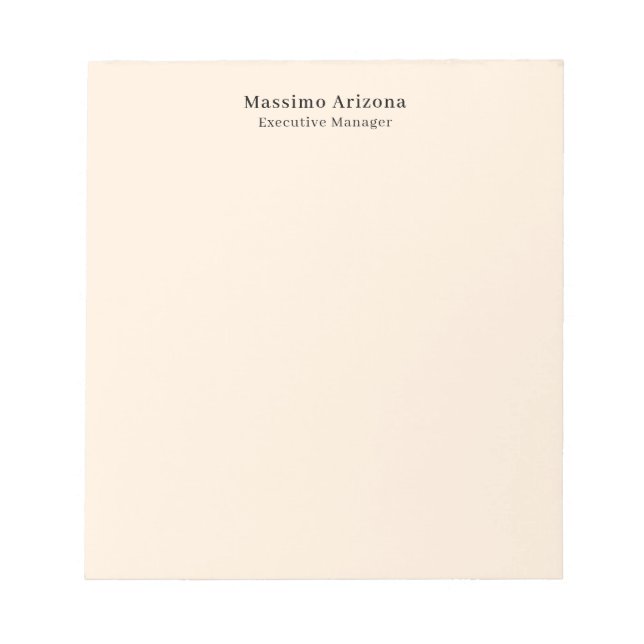 Ivory Colour Plain Professional Modern Minimalist Notepad (Front)