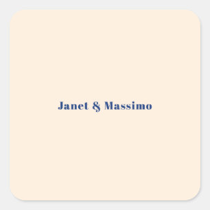 Ivory Colour Plain Professional Modern Minimalist Square Sticker