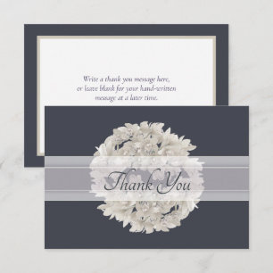 Ivory Coloured Chic Orchid Wreath Modern Thank You Card