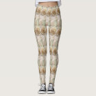 Ivory coloured rose leggings