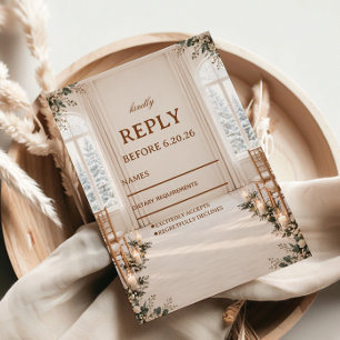 Ivory Conservatory Winter Botanical Grace RSVP Card